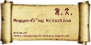 Mogyorósy Krisztina névjegykártya